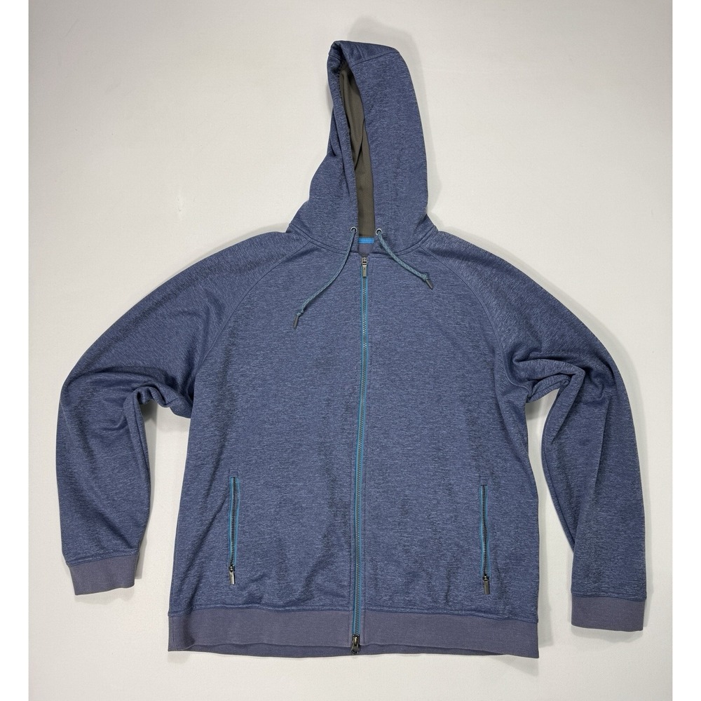 Peter Millar Crown Sport Hoodie Mens 2XL Blue Full Zip Fleece Active Jacket XXL